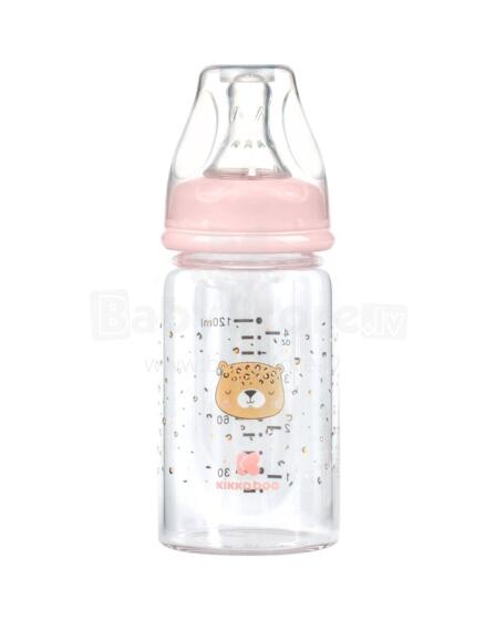 Glass feeding bottle 120ml Savanna Pink 
