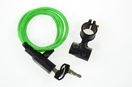 Cable lock SUPER LONG, Ø6x900mm. green