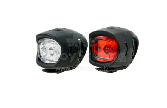 Set of front and rear lights SILI BLACK, black