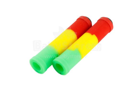 Handlebar grips JAMAICA, 2 pcs, green/yellow/red