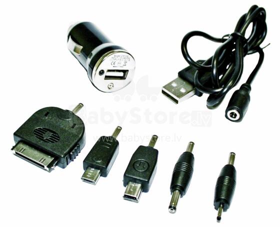 Auto telefona lādētājs ar 5 adapteriem dažādiem modeļiem 12V CHARGER-X5