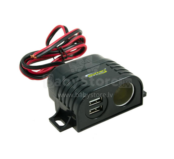 12/24V Car multi socket with 2 USB ports 3.4 AMP max LINKED 