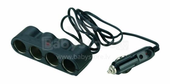 Quadruple socket with extendible cable 12V/24V FOUR SOCKETS 