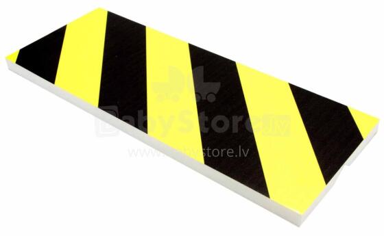 Wall bumper NO-CRASH, rectangular, black/yellow, 40x15 (7.5+7.5)x1.5 cm