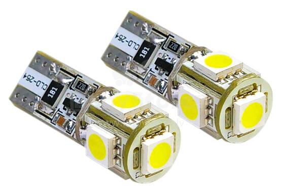 LED bulbs, 2 pcs., W5W T10 Canbus, 5SMD