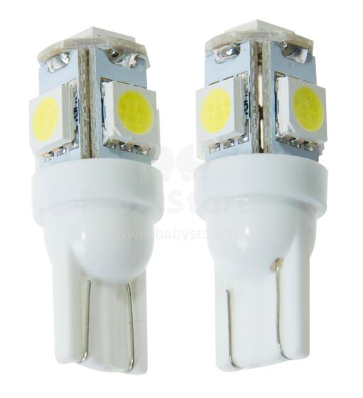 LED spuldzes, 2 gab, W5W T10, 5SMD