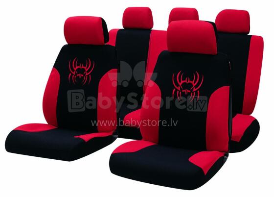 Car seat cover set TRIBAL, black/red