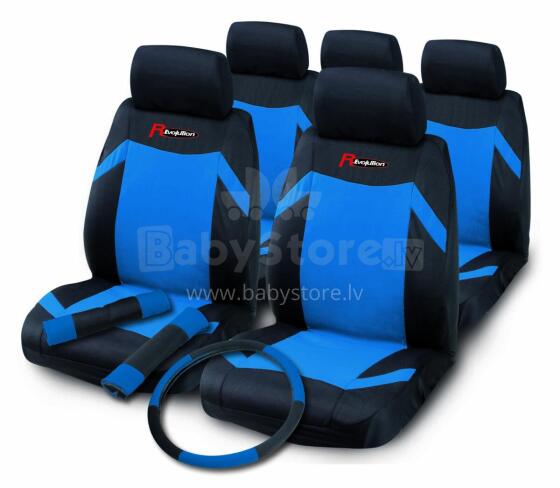 Set of car seat covers INDY, black/blue