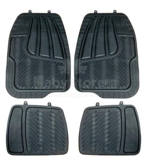 Set of PVC mats ''STRONG RAIN'', black