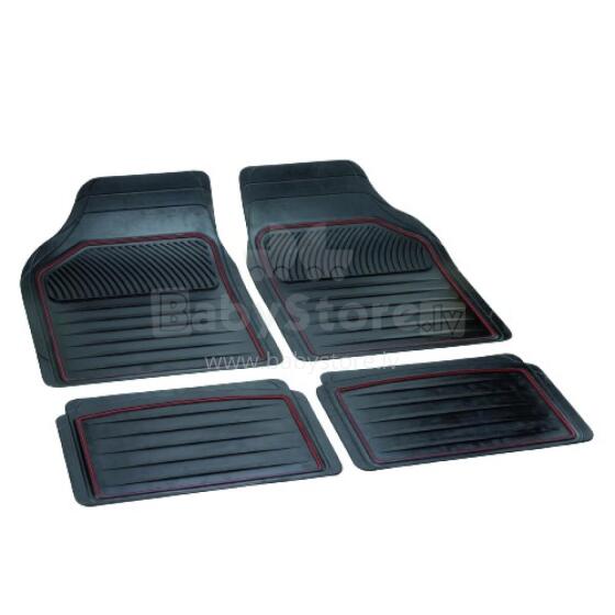 Set of rubber mats PERFECT, black/red