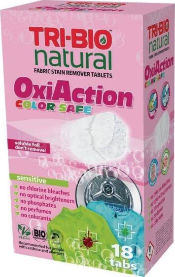 TRI-BIO TABLETES VEĻAS MAZGĀŠANAI OXY-ACTIOON COLOR, 18 TAB