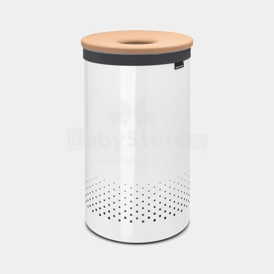 BRABANTIA Laundry Bin veļas grozs, 60l , Cork Lid - White