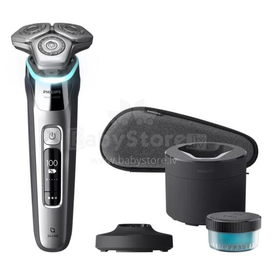 Akcija! PHILIPS Shaver series 9000 Elektroskuveklis mitrai un sausai skūšanai ar SkinIQ,