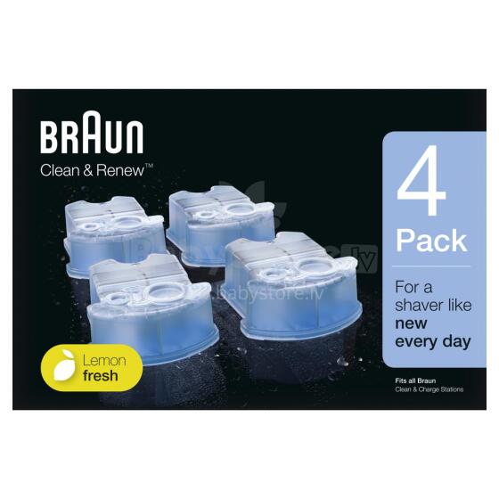 BRAUN maināmas kasetnes ar tīrīšanas šķidrumu  skuvekļiem Clean&amp;Renew