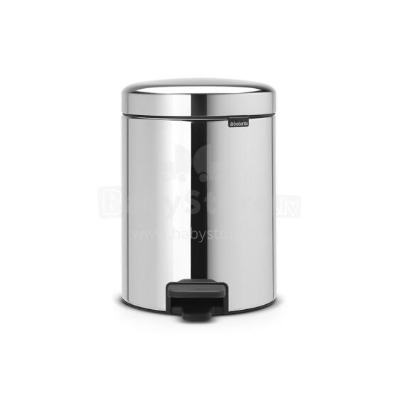 BRABANTIA atkritumu tvertne ar pedāli NewIcon, 5 l, Brilliant Steel