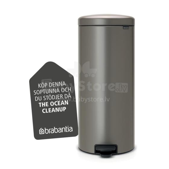 BRABANTIA atkritumu tvertne ar pedāli NewIcon, 30 l, Platinum