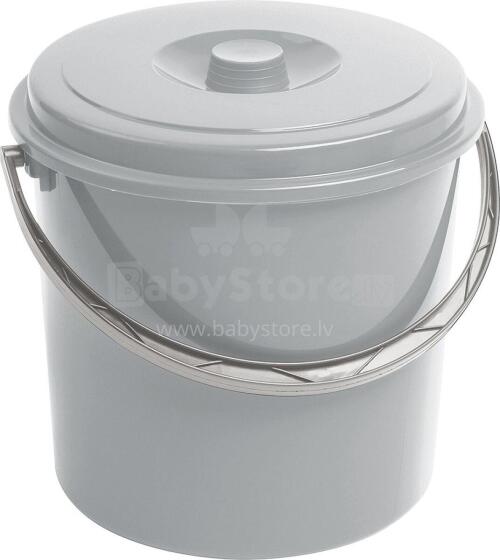 Bucket with lid 12L grey