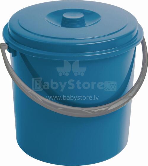 Bucket with lid 10L blue