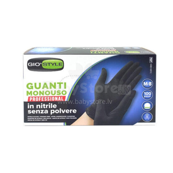 Nitrile disposable gloves 100 black M size 24x9,5x0,05cm