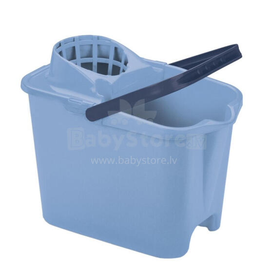 Rectangular bucket 12L with push button blue