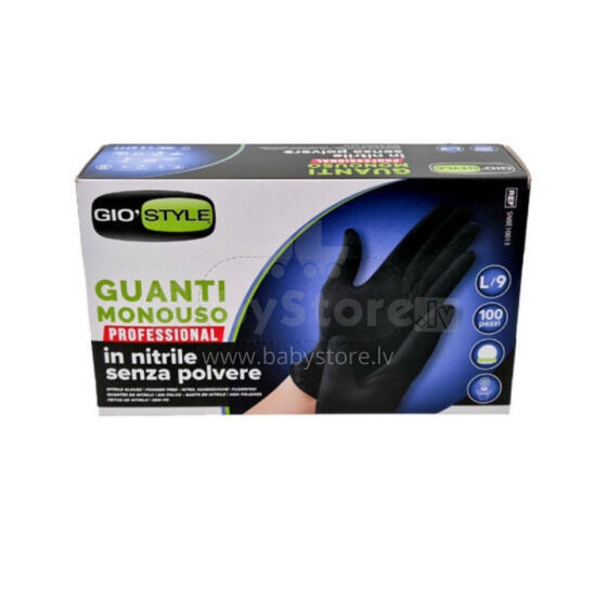 Nitrile disposable gloves 100 pcs black L size 24x10,5x0,05cm