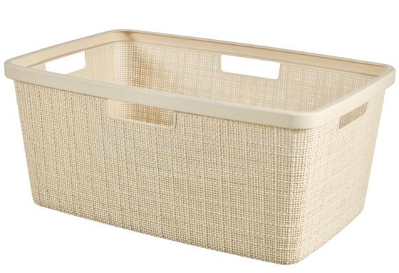 Laundry basket Jute 46L 59x39x26cm in cream