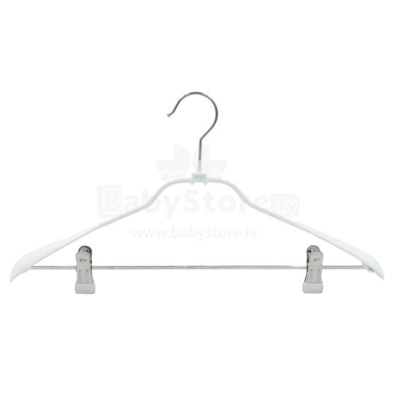 Clothes rack metal with clips and PVC-coated white