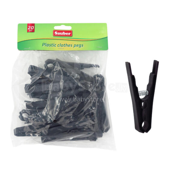 Plastic laundry hooks 20pcs black