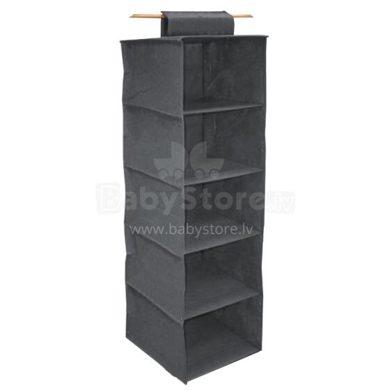 Organizators iekarināms ar 5 plauktiem 30x30x120cm Grey