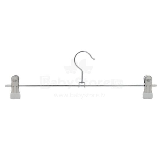 Clothes hanger metal with silicone clips 35cm