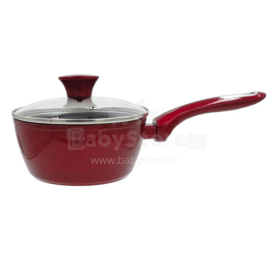 Saucepan Cosmo with glass lid &Oslash;18cm induction red