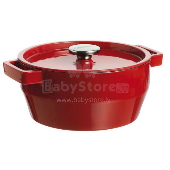 Katls 2.2L PYREX apaļš čuguna/&Oslash;20cm/sarkans