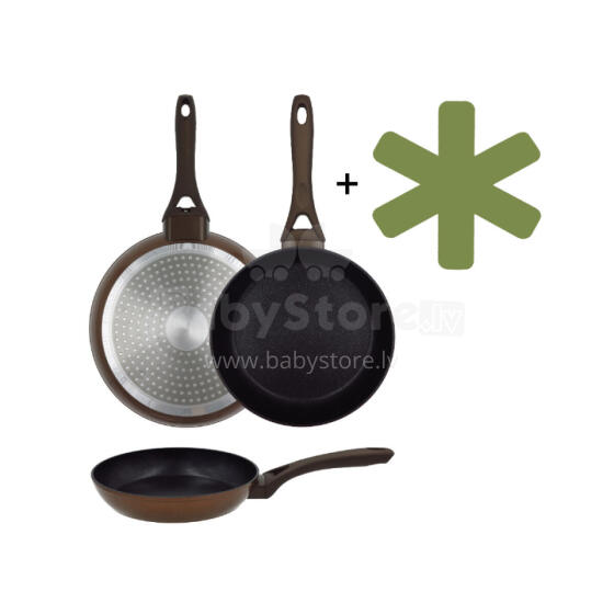 Natura &Oslash;24cm induction brown frying pan with guard