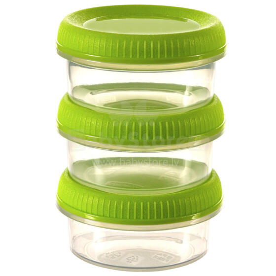 Pārtikas trauciņi 3gab. Sauce Cups apaļi 3x0,08L Smart Eco To Go &Oslash;7x10cm maigi zaļi