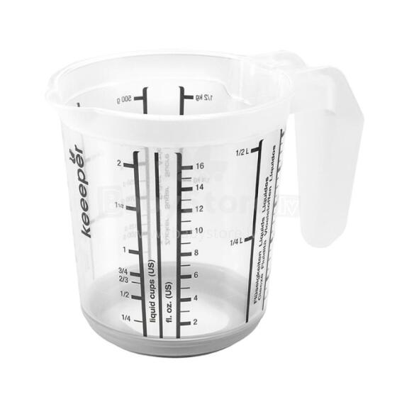 measuring jug with non-slip function 0,5L Massimo &Oslash;10,5x11,5cm transparent/grey