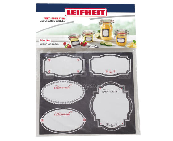 LEIFHEIT Jar Decoration Sticker Set black &amp;amp; white