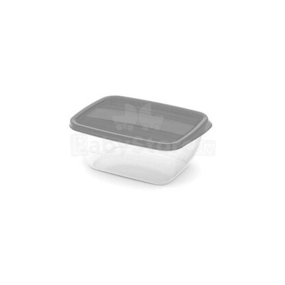 Food container rectangular 1,3L Vedo transparent grey