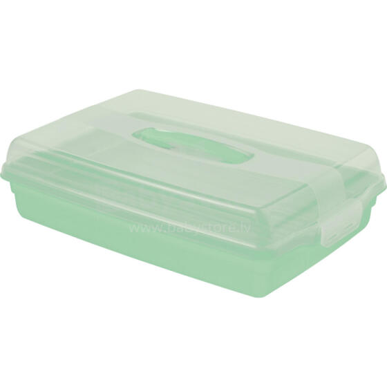 Cake transport box rectangular 45x29,5x11,1cm light blue