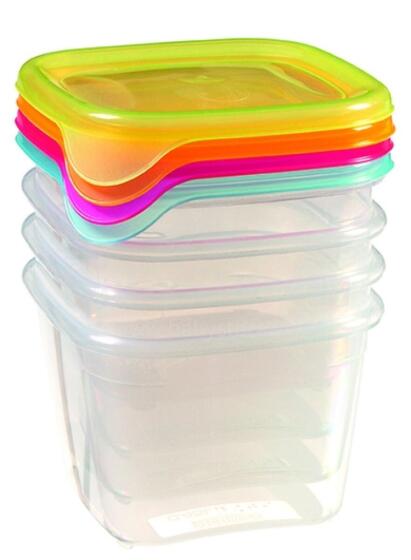 Set of 4 food containers 4x0,45L square Fresh&amp;amp;Go mix