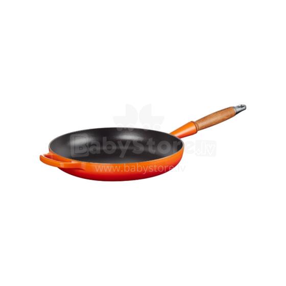 Le Creuset Ketaus keptuvė su medine rankena &Oslash;28cm oranžinė