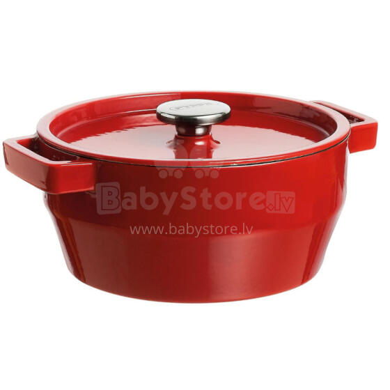 Katls 6.3L PYREX apaļš čuguna/&Oslash;28cm/sarkans