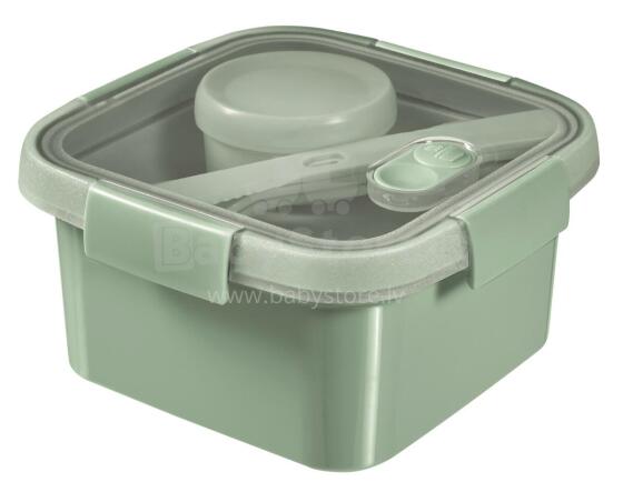 Food container Lunch Kit square 1,1L Smart Eco To Go 16x16x9cm soft green