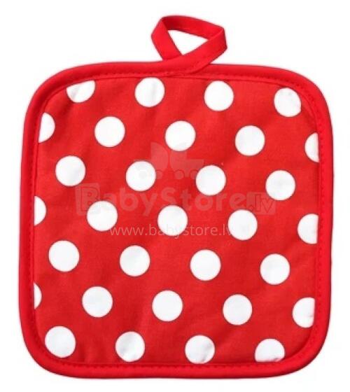 Heat-resistant tray red with white dots