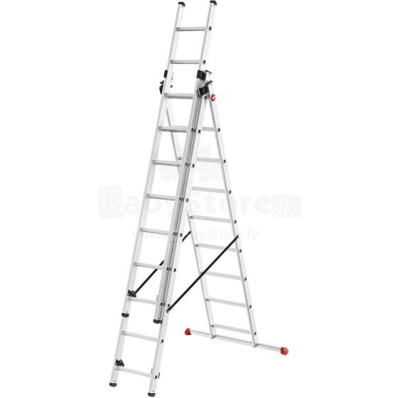 Лестница комбинируемая ProfiStep Combi / алюминий / 3x9 ступеней