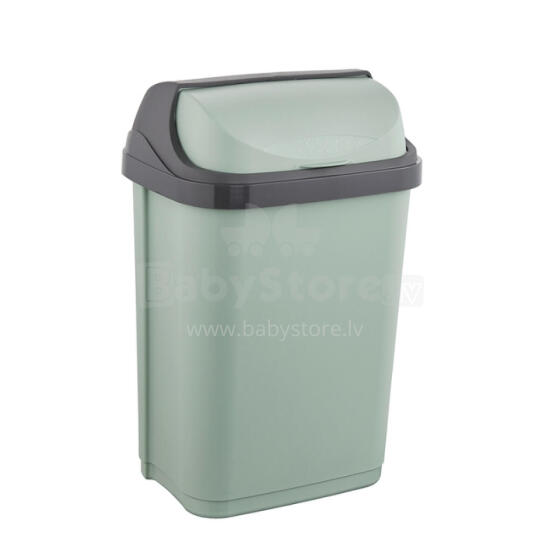 Waste bucket with rotating lid 10L Rasmus 25,5x19x39cm green