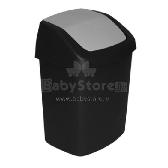 Waste bucket Swing Top 25L 34,6x27,8x51,1cm black/silver