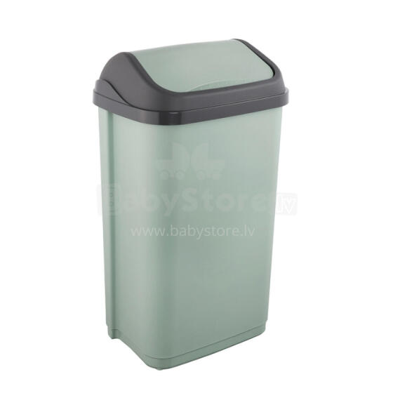 Waste bucket with swivel lid 50L Swantje 38,5x29x66cm green