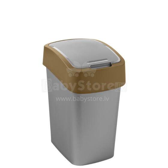 Waste bucket Flip Bin 25L silver/brown