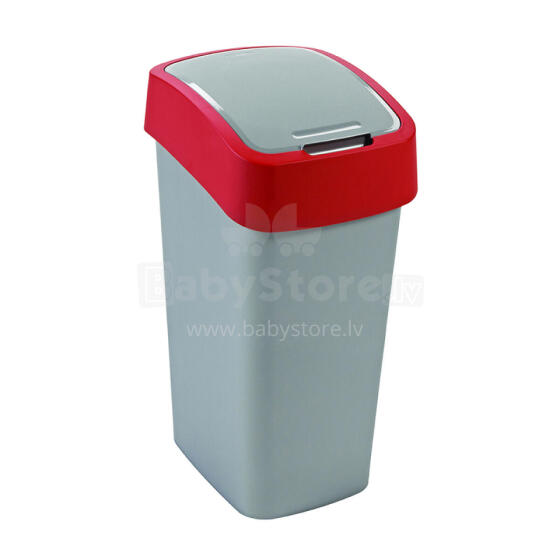 Waste bucket Flip Bin 45L silver/red