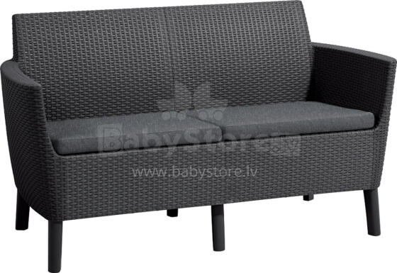 Dārza dīvāns divvietīgs Salemo 2 Seater Sofa pelēks